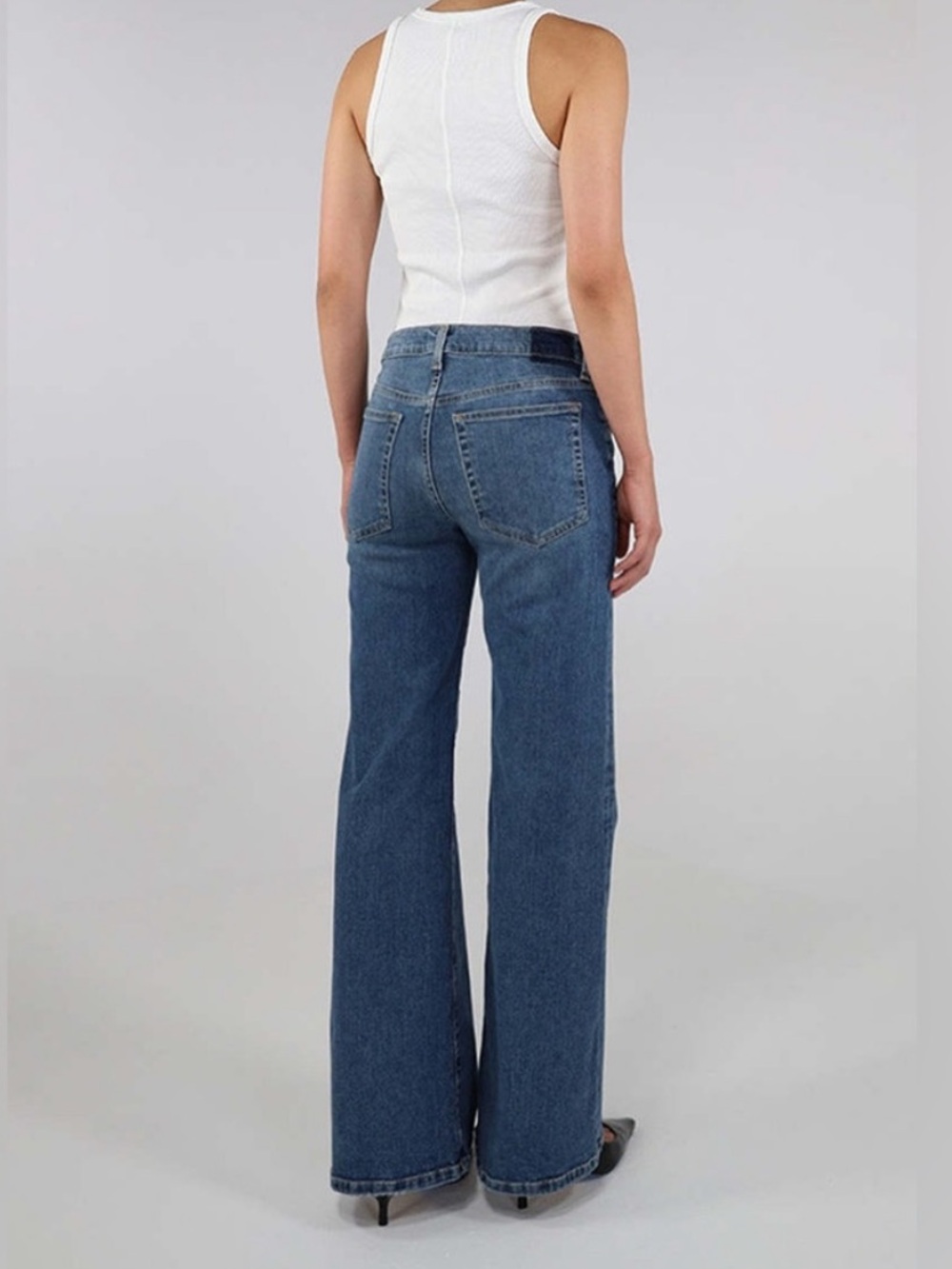 ETICA ROMI Mid Rise Wide Leg Denim Jeans Medium Wash 28 - Picture 3 of 9